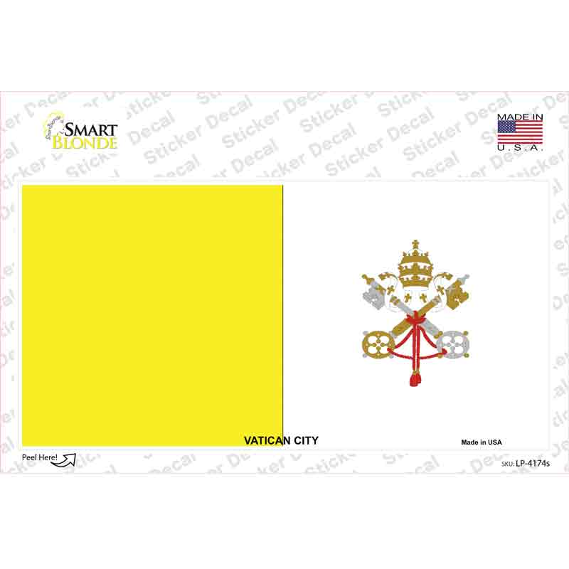 LP-4174s-M Vatican City Flag Novelty Sticker Decal - Medium