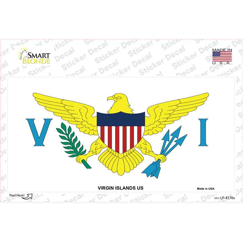 LP-4176s-M Virgin Islands US Flag Novelty Sticker Decal - Medium