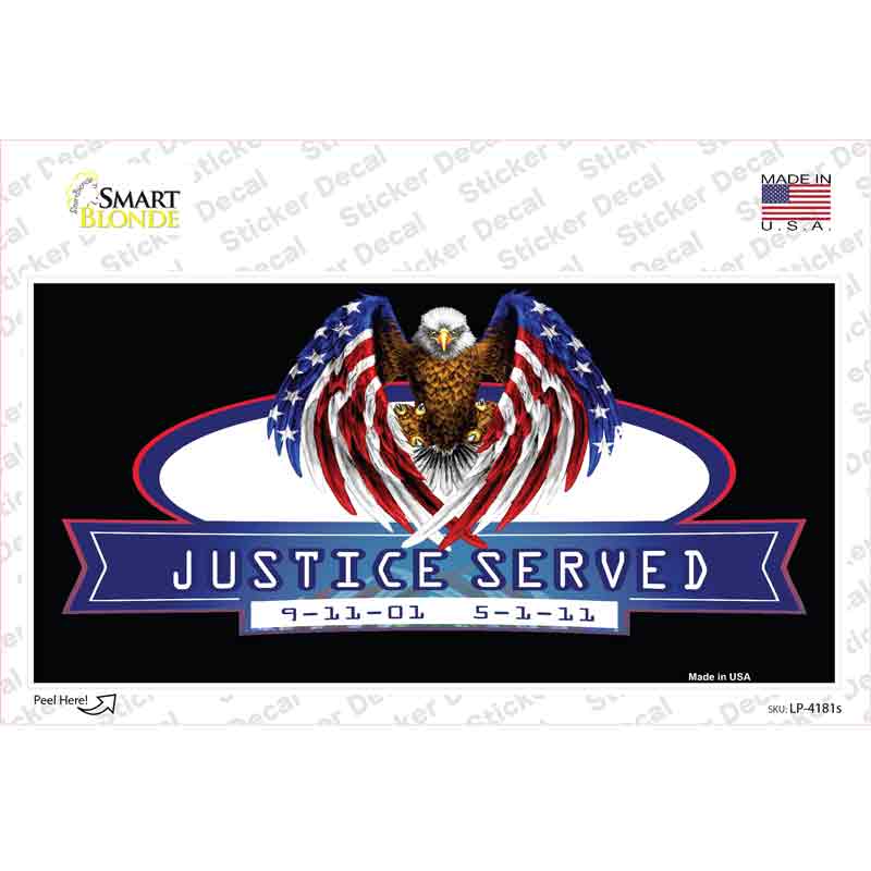 LP-4181s-M America Justice Served Novelty Sticker Decal - Medium