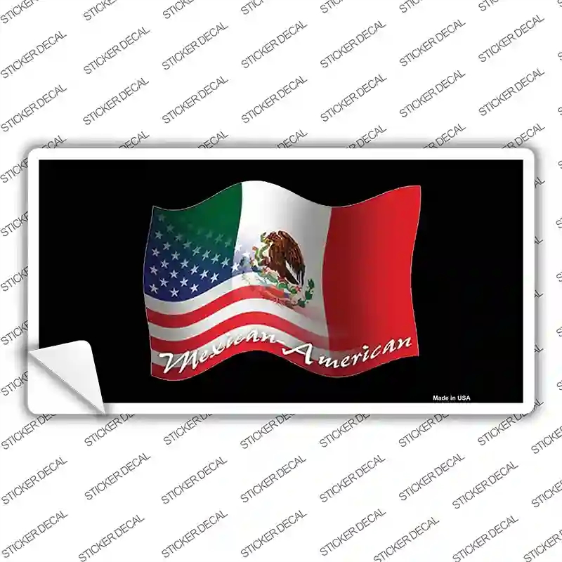 LP-4201s-S Mexican American Flag Novelty Sticker Decal - Small