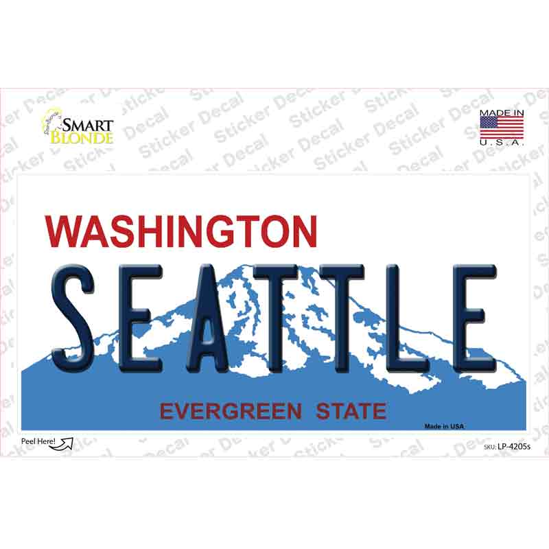 LP-4205s-M Seattle Washington Novelty Sticker Decal - Medium