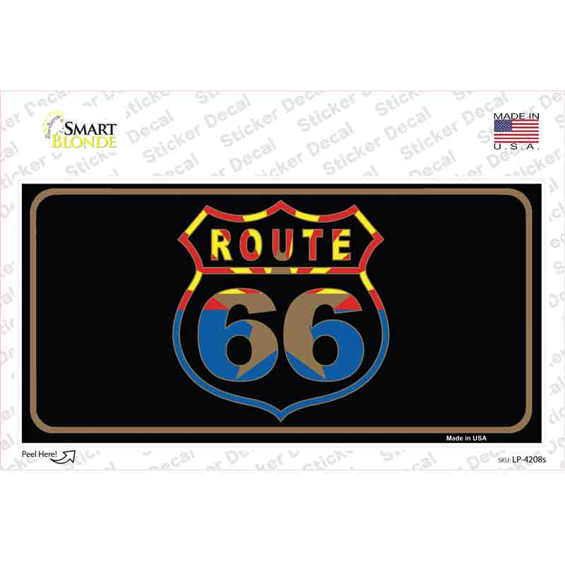 LP-4208s-M Route 66 Logo Arizona Flag Novelty Sticker Decal - Medium