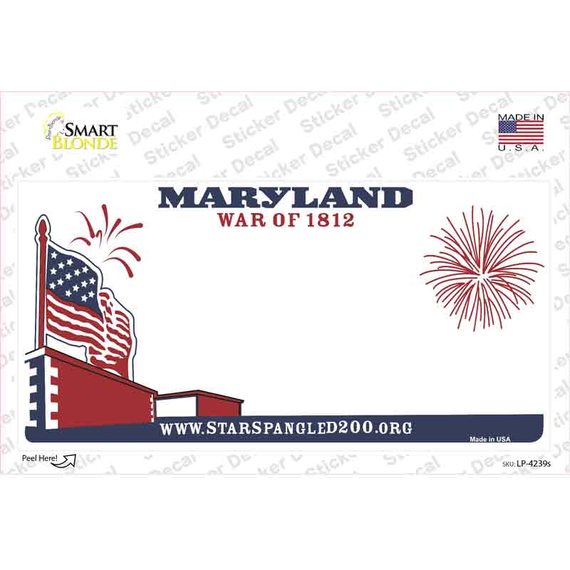 LP-4239s-M Maryland State Novelty Sticker Decal - Medium