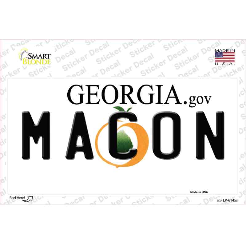 LP-6145s-M Macon Georgia Novelty Sticker Decal - Medium