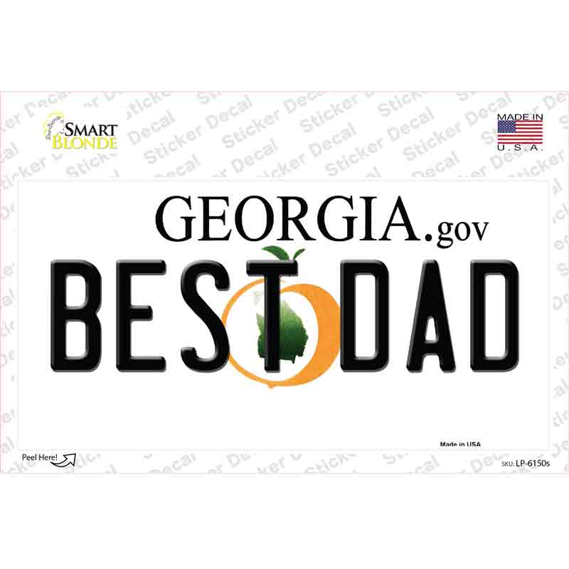 LP-6150s-M Best Dad Georgia Novelty Sticker Decal - Medium