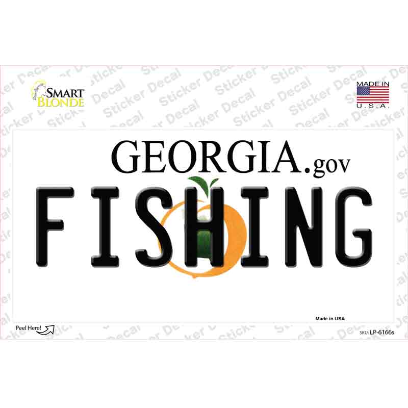 LP-6166s-M Fishing Georgia Novelty Sticker Decal - Medium