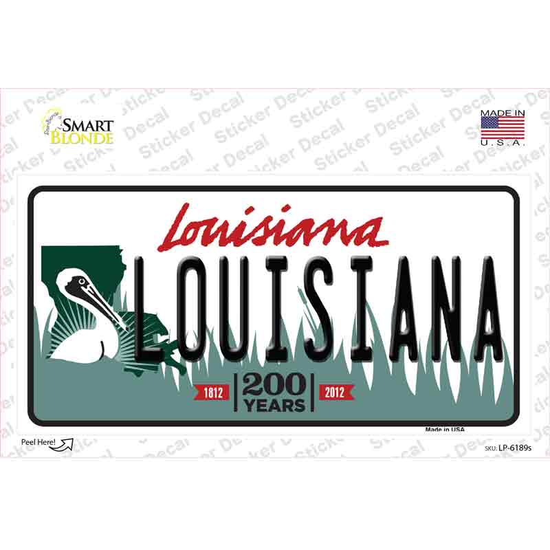 LP-6189s-M Louisiana Novelty Sticker Decal - Medium