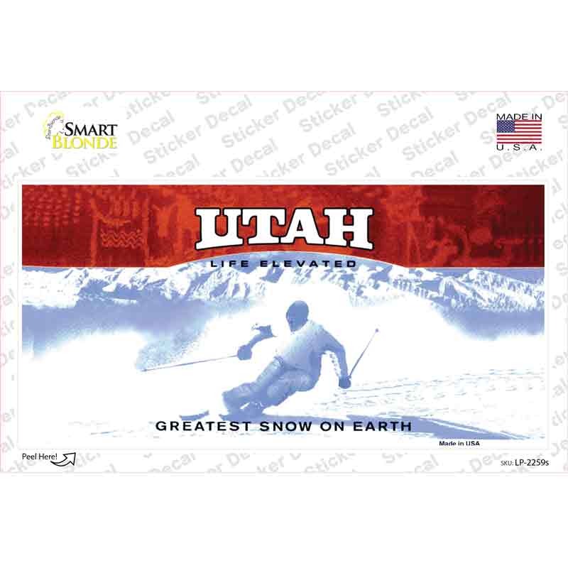 LP-2259s-M Utah State Blank Novelty Sticker Decal - Medium