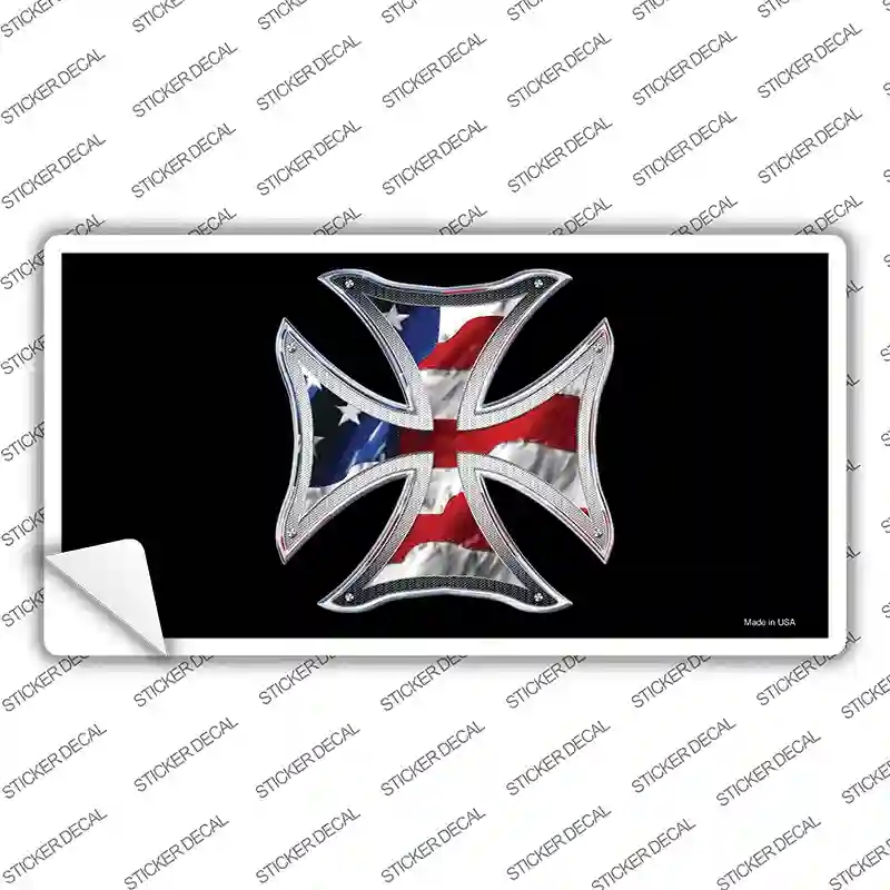 LP-2333s-L Maltese Cross Flag Novelty Sticker Decal - Large