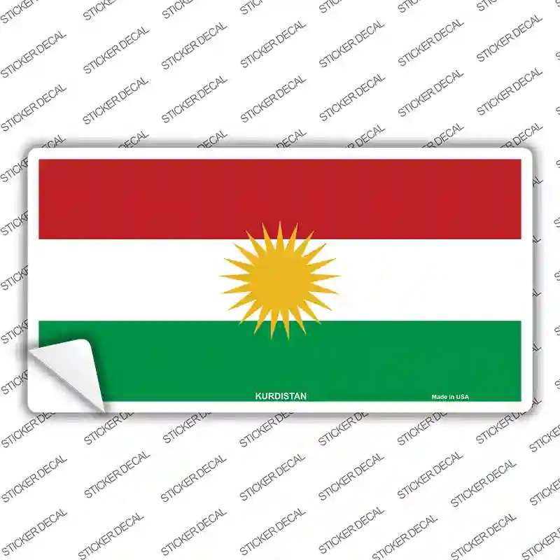 LP-2485s-L Kurdistan Flag Novelty Sticker Decal - Large