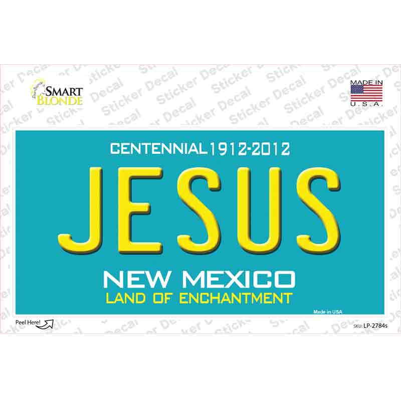 LP-2784s-M Jesus   Mexico Teal Novelty Sticker Decal - Medium