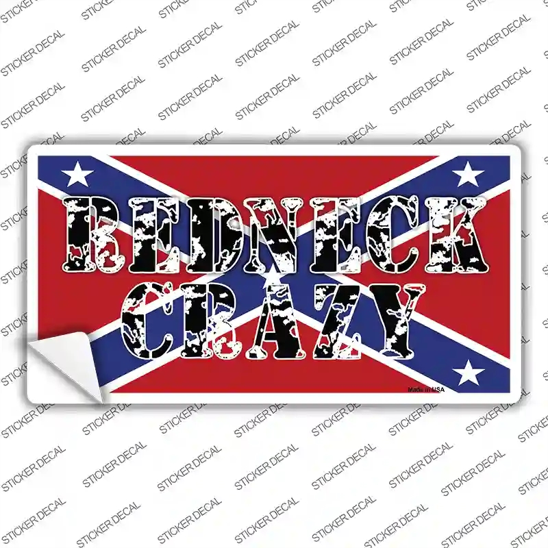 LP-5077s-S Redneck Crazy Novelty Sticker Decal - Small