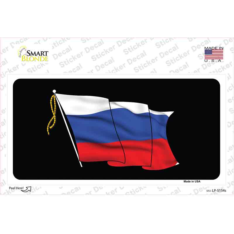 LP-5154s-M Russian Waving Flag Novelty Sticker Decal - Medium