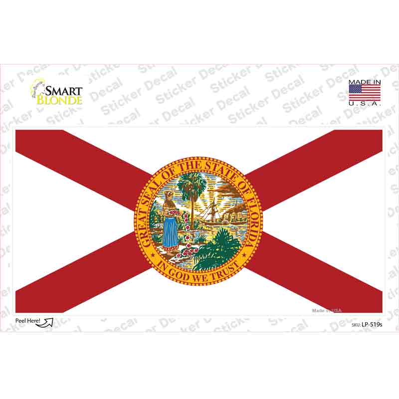 LP-519s-M Florida State Flag Novelty Sticker Decal - Medium
