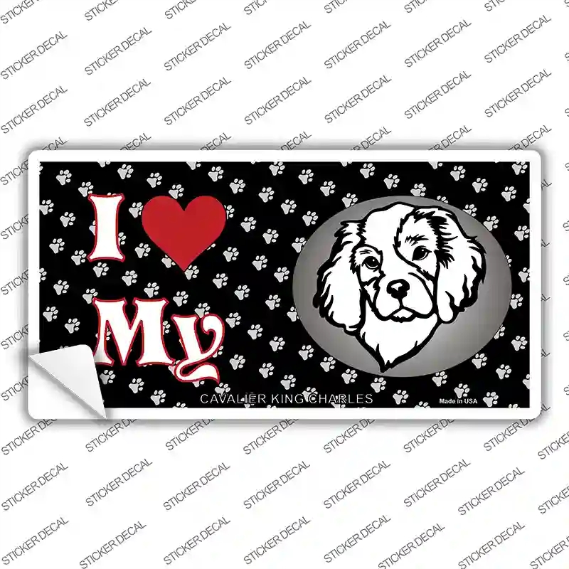 LP-3899s-S I Love My Cavalier King Charles Novelty Sticker Decal - Small