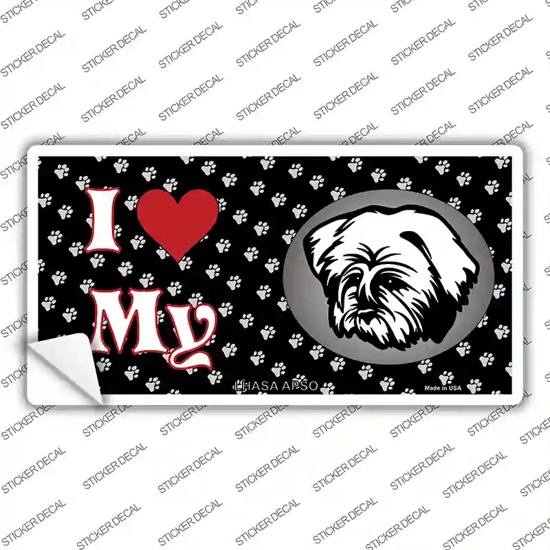 LP-3913s-L I Love My Lhasa Apso Novelty Sticker Decal - Large