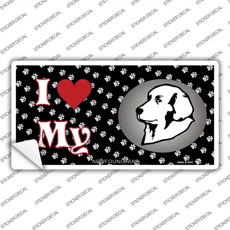 LP-3918s-S I Love My  foundland Novelty Sticker Decal - Small