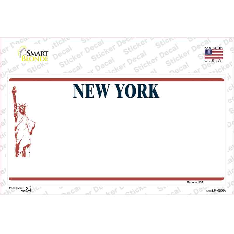 LP-4609s-M   York State Blank Novelty Sticker Decal - Medium