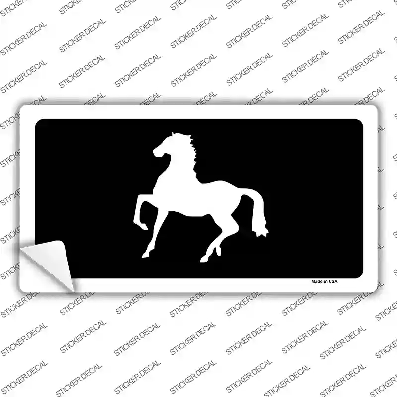 LP-4617s-S Horse on Black Novelty Sticker Decal - Small