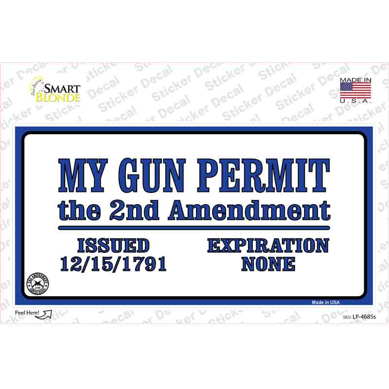 LP-4685s-M My Gun Permit Novelty Sticker Decal - Medium