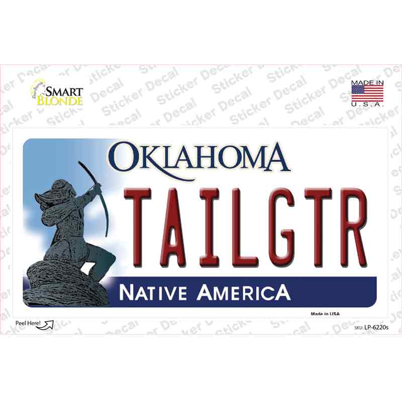 LP-6220s-M Tailgtr Oklahoma Novelty Sticker Decal - Medium