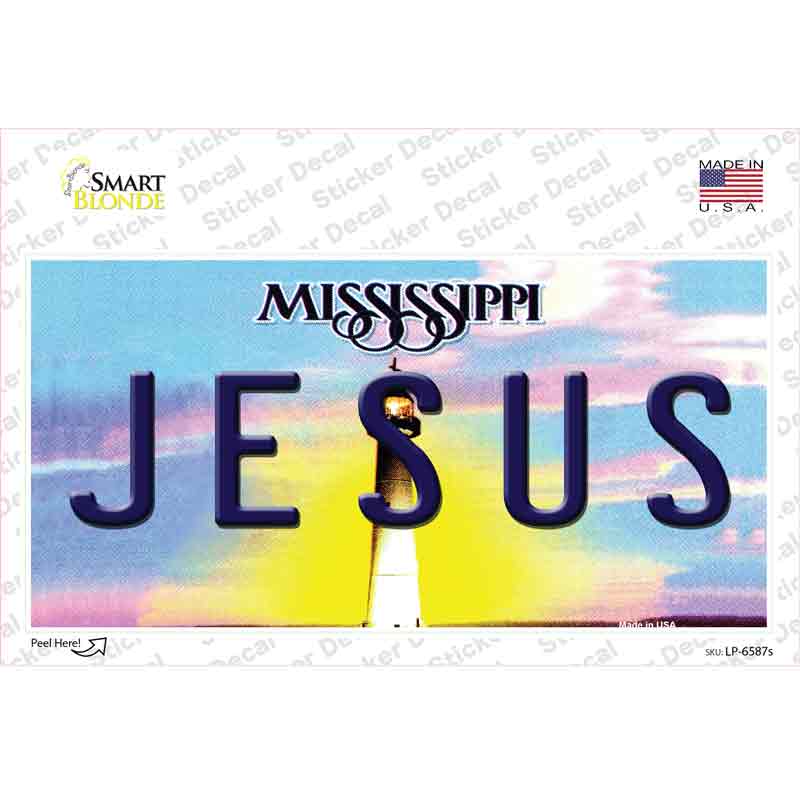 LP-6587s-M Jesus Mississippi Novelty Sticker Decal - Medium