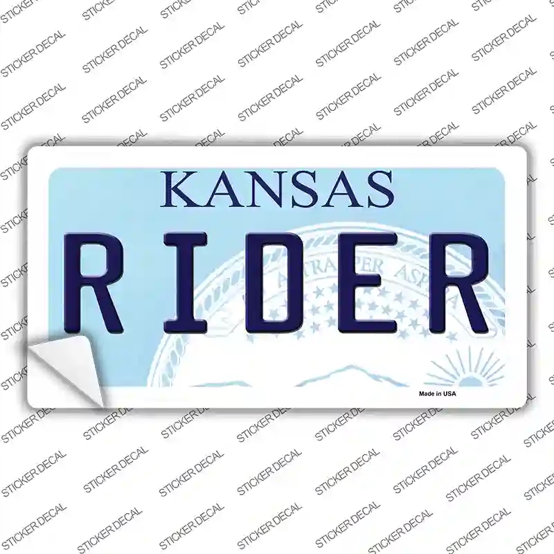 LP-6639s-L Rider Kansas Novelty Sticker Decal - Large