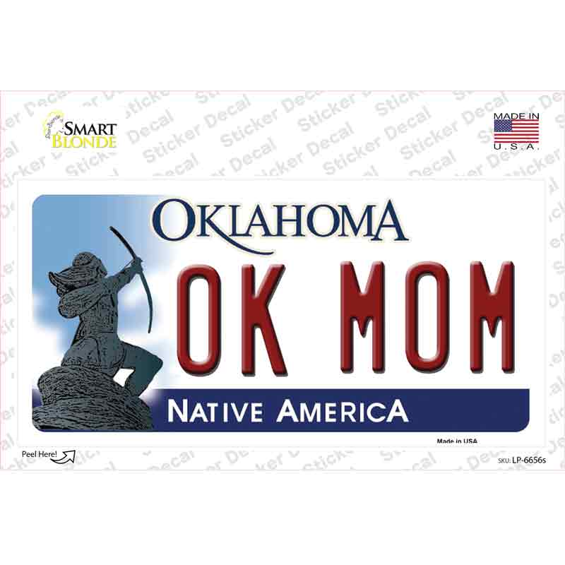 LP-6656s-M Ok Mom Oklahoma Novelty Sticker Decal - Medium