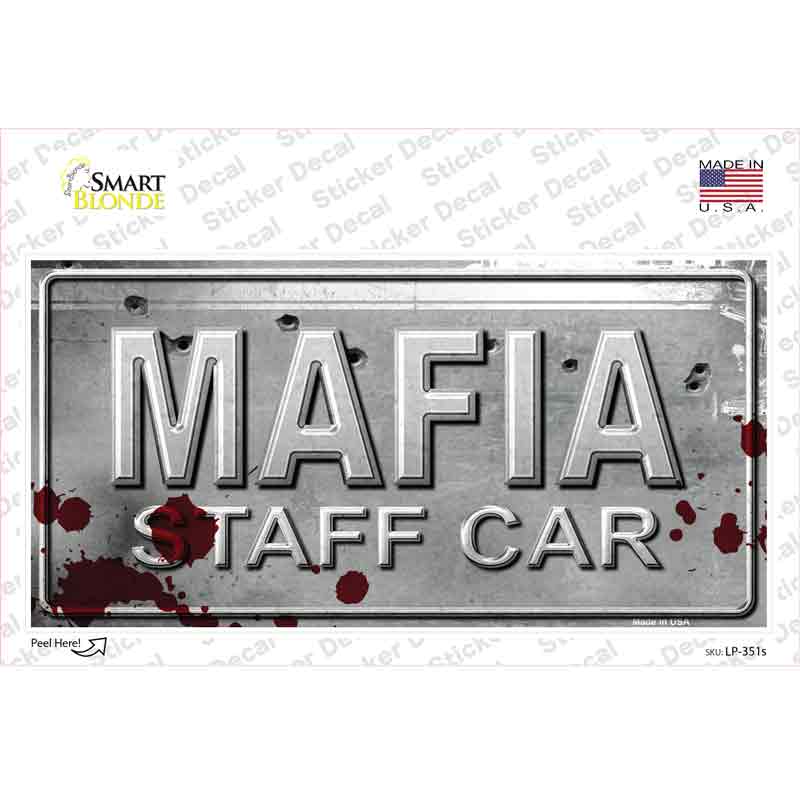 LP-351s-M Mafia Staff Car Novelty Sticker Decal - Medium