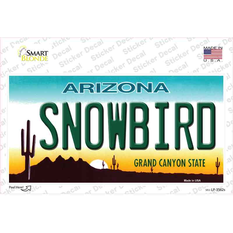 LP-3562s-M Snowbird Arizona Novelty Sticker Decal - Medium