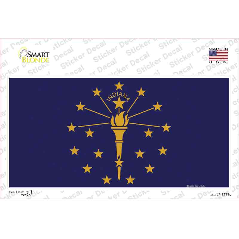 LP-3578s-M Indiana State Flag Novelty Sticker Decal - Medium