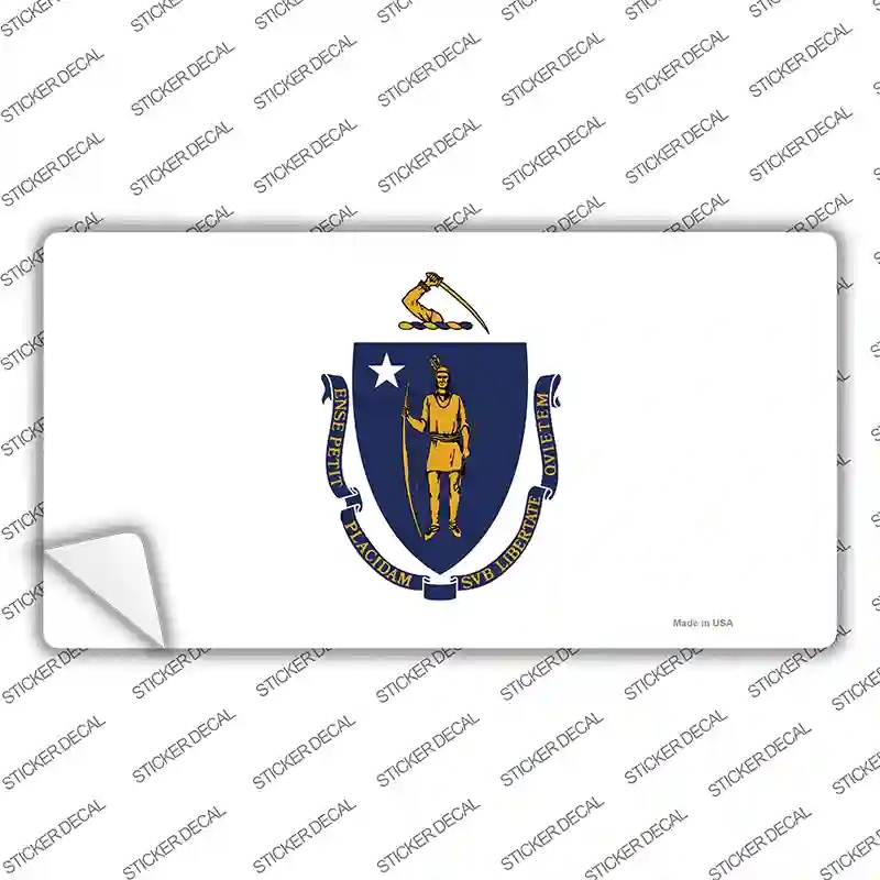 LP-3585s-L Massachusetts State Flag Novelty Sticker Decal - Large