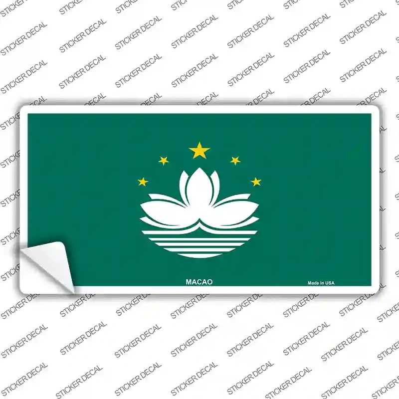 LP-4083s-S Macao Flag Novelty Sticker Decal - Small