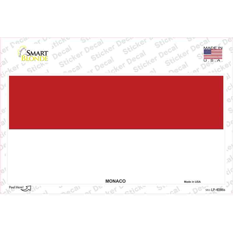 LP-4086s-M Monaco-C Flag Novelty Sticker Decal - Medium