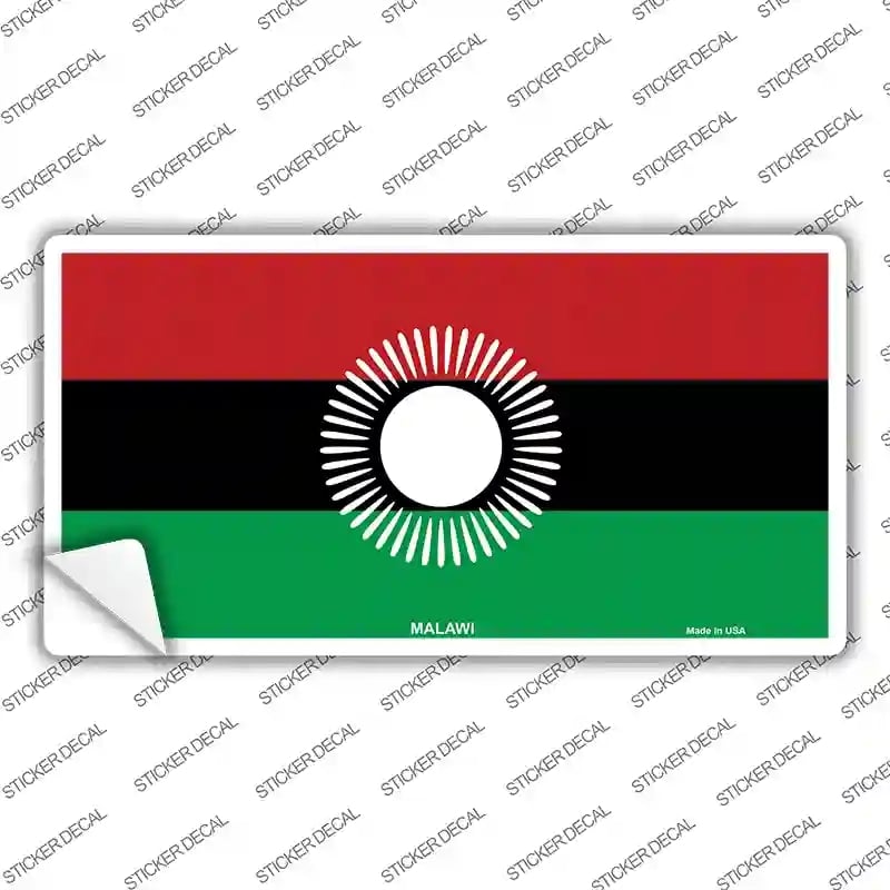 LP-4089s-S Malawi Flag Novelty Sticker Decal - Small