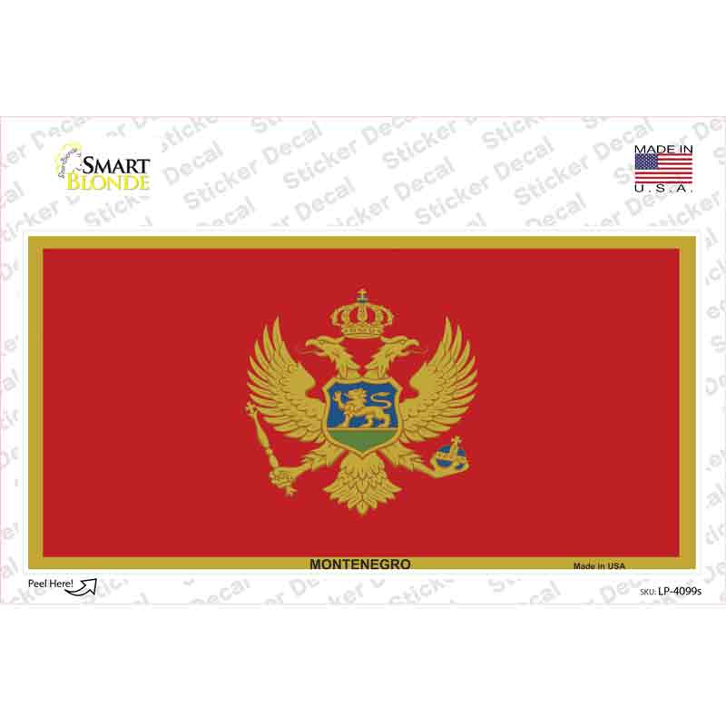 LP-4099s-M Montenegro Flag Novelty Sticker Decal - Medium