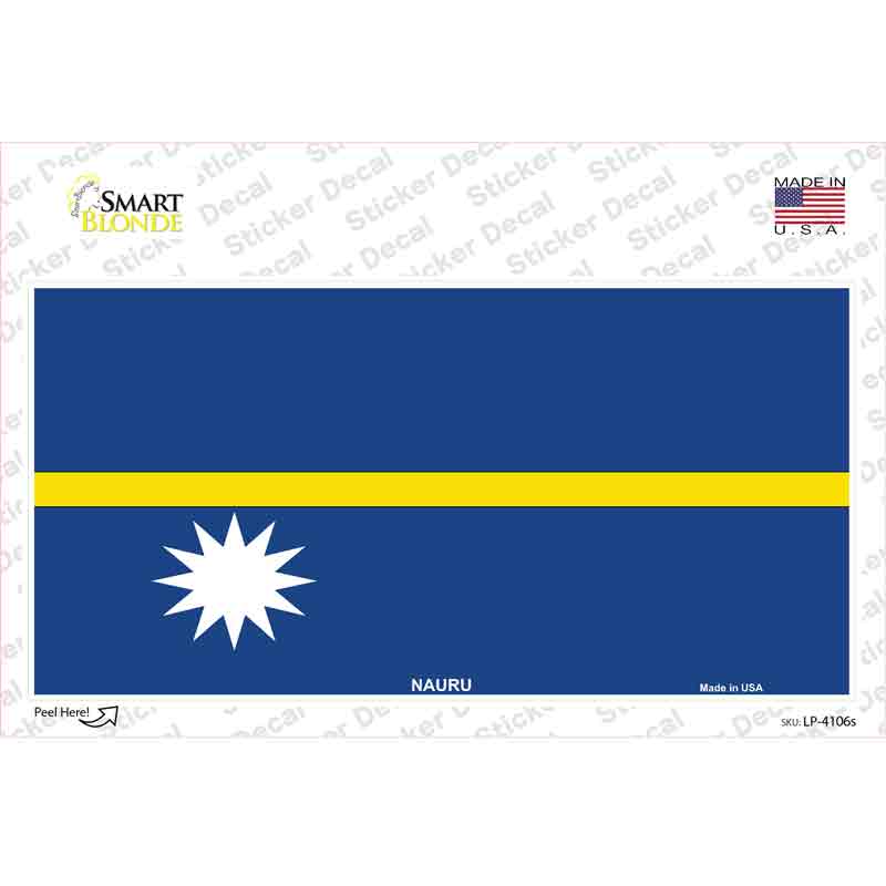LP-4106s-M Nauru Flag Novelty Sticker Decal - Medium