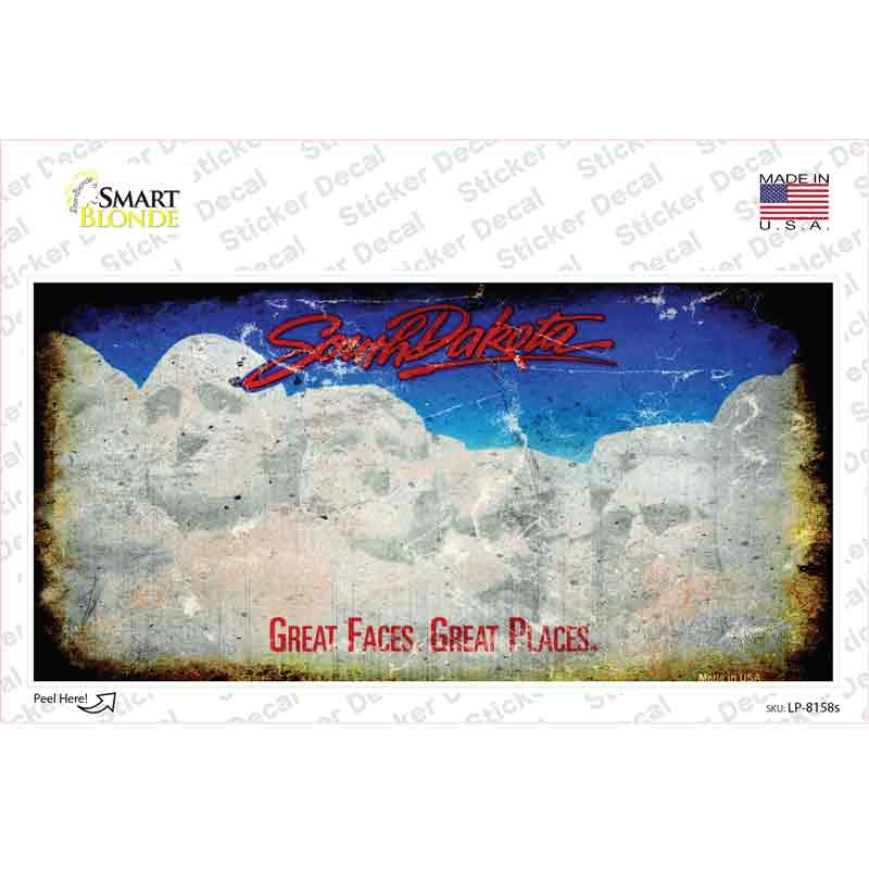 LP-8158s-M South Dakota State Rusty Novelty Sticker Decal - Medium