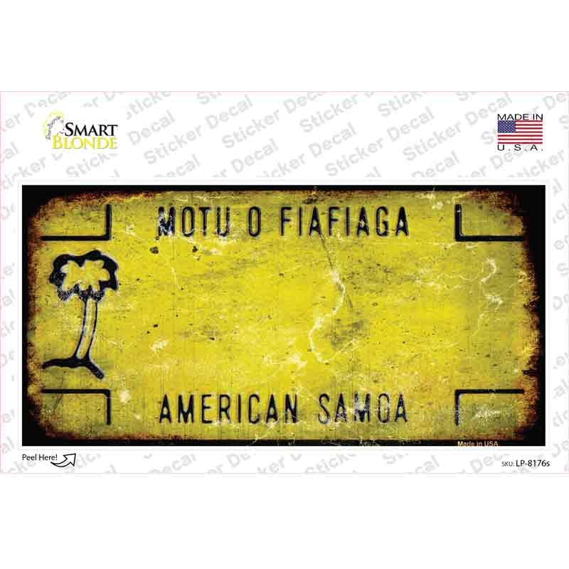 LP-8176s-M American Samoa Rusty Novelty Sticker Decal - Medium