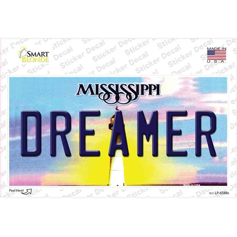 LP-6588s-M Dreamer Mississippi Novelty Sticker Decal - Medium
