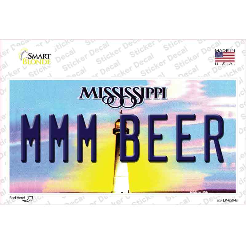 LP-6594s-M MMM Beer Mississippi Novelty Sticker Decal - Medium