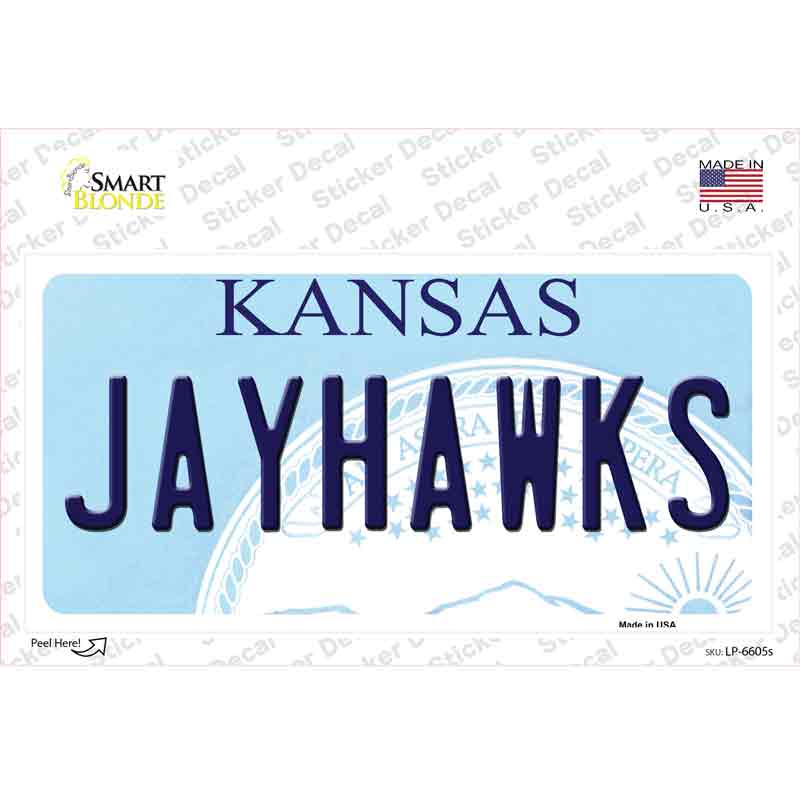 LP-6605s-M Jayhawks Kansas Novelty Sticker Decal - Medium