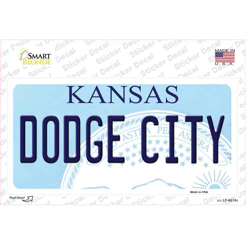 LP-6614s-M Dodge City Kansas Novelty Sticker Decal - Medium