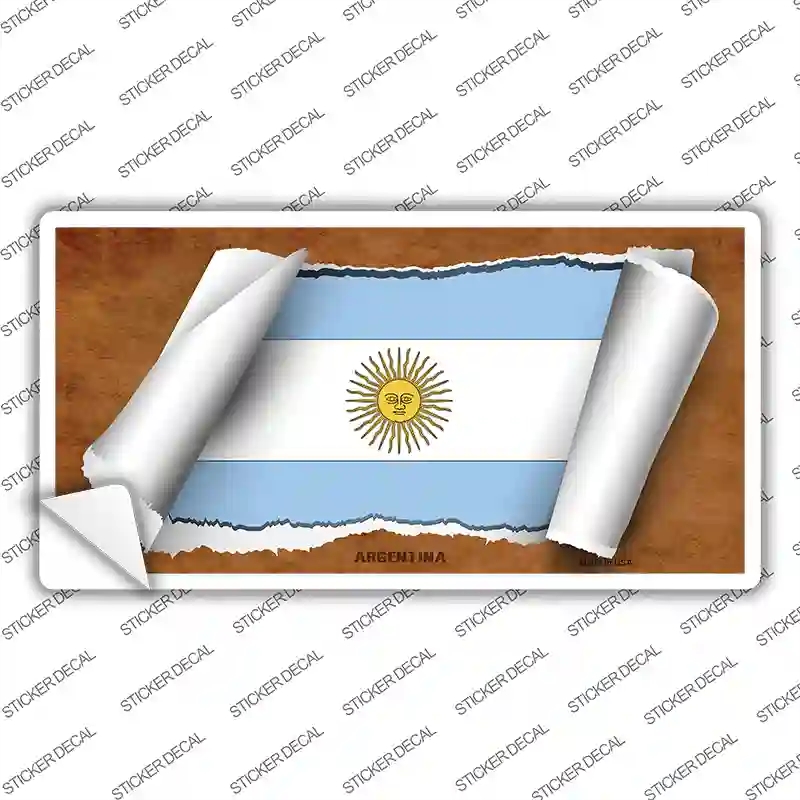 LP-9063s-XL Argentina Flag Scroll Novelty Sticker Decal - Extra Large