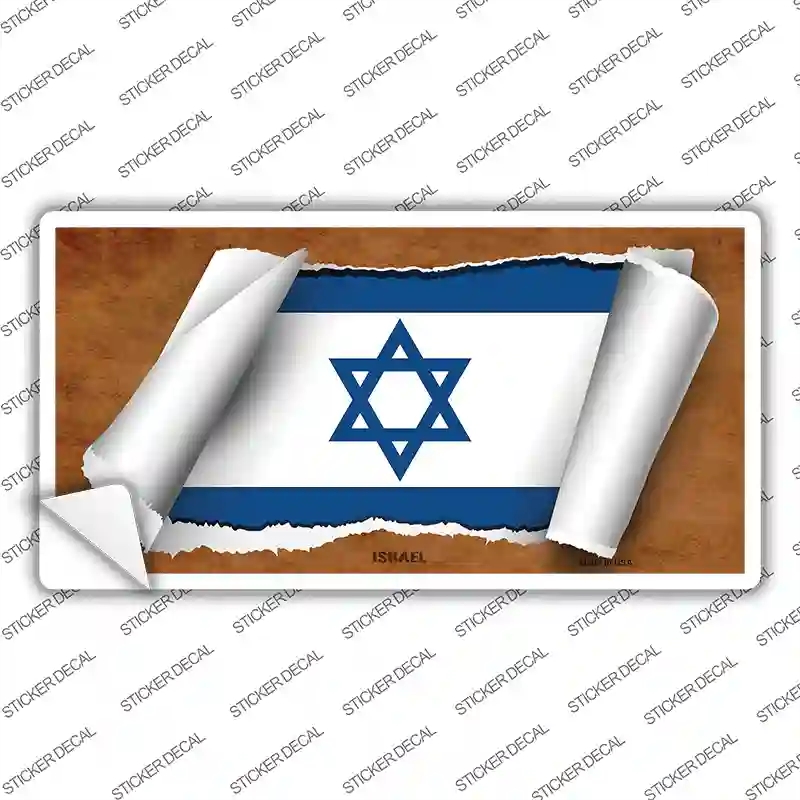 LP-9078s-XL Israel Flag Scroll Novelty Sticker Decal - Extra Large
