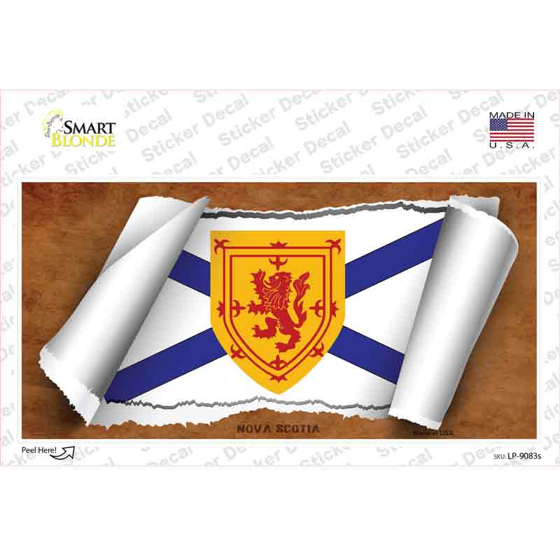 LP-9083s-M Nova Scotia Flag Scroll Novelty Sticker Decal - Medium