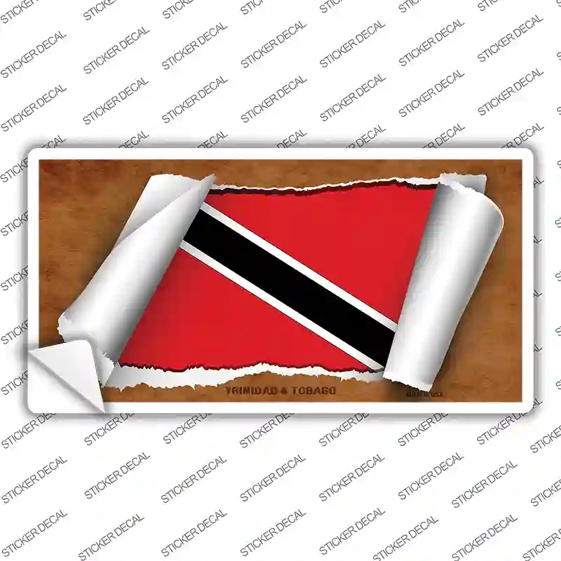 LP-9087s-XL Trinidad & Tobago Flag Scroll Novelty Sticker Decal - Extra Large