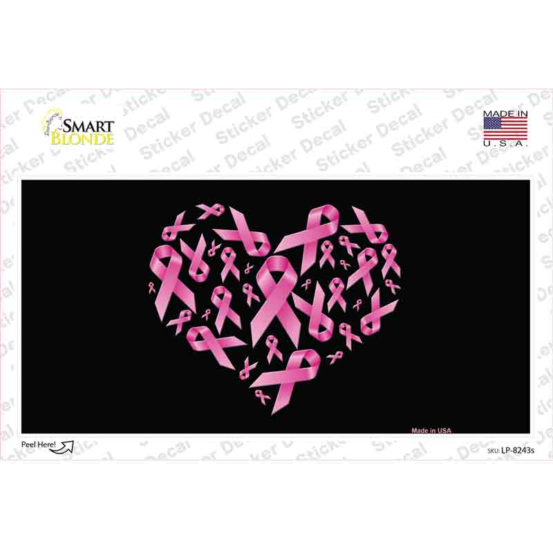 LP-8243s-M Pink Ribbons Novelty Sticker Decal - Medium