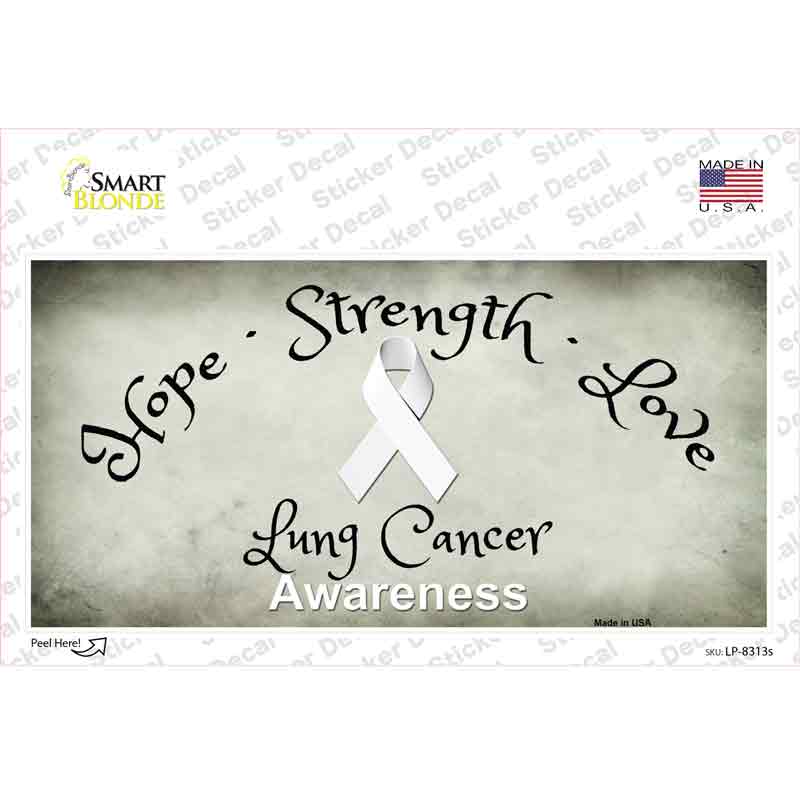 LP-8313s-M Lung Cancer Ribbon Novelty Sticker Decal - Medium