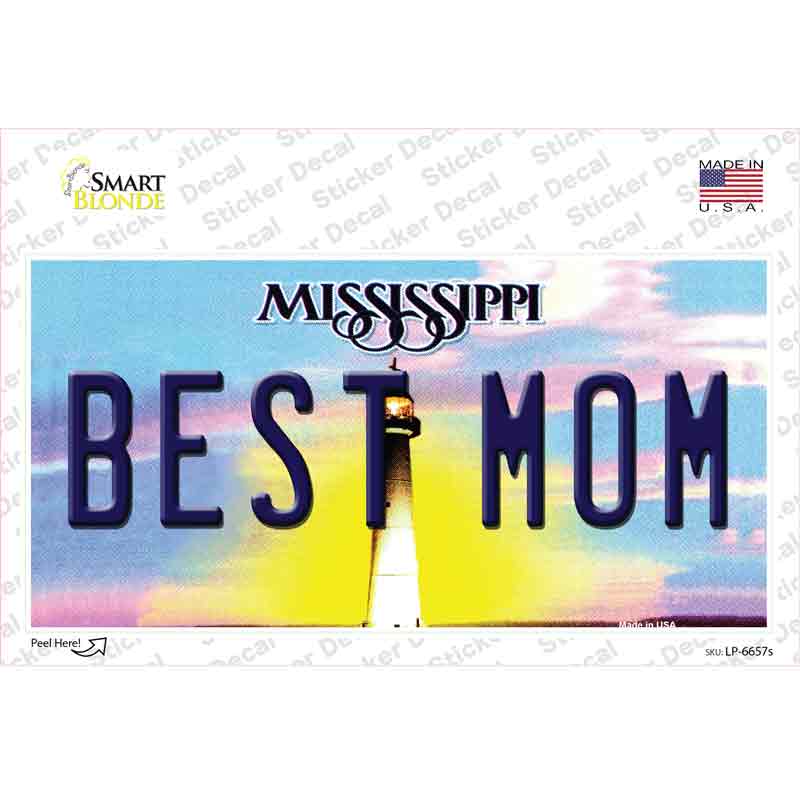 LP-6657s-M Best Mom Mississippi Novelty Sticker Decal - Medium